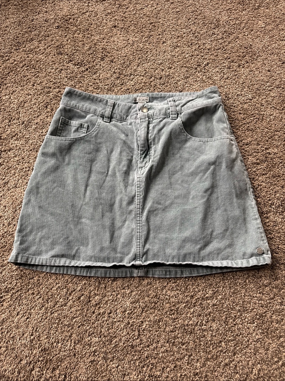 Roxy Womens Medium Blue Corduroy A-Line Mini Skirt EUC